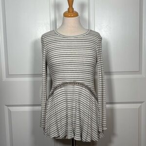 Altar’d State Striped Gray Women's Top